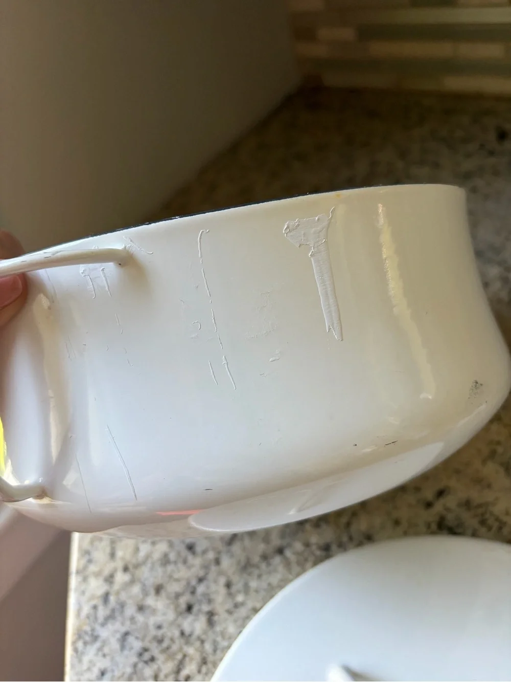 Vintage Dansk Kobenstyle white Enamel Dutch Oven